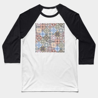 Patchwork of square patches with a pattern in oriental style Baseball T-Shirt